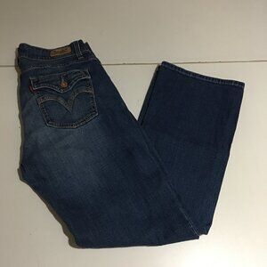 Levi's 529 Curvy Boot Cut Womens Jeans Size 8 S Denim Mid Rise Dark Wash